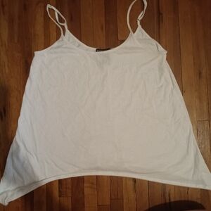 Eye Candy Asymmetrical White Camisole Tank Top